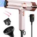 FMZ Professional Ionic Hair Blow Dryer with Smart Display, 1875W High Speed Brushless Motor for Fast Drying, Small Portable Light weight Low Noise, Curly Diffuser Blowdryer for Women Kids Salon Travel