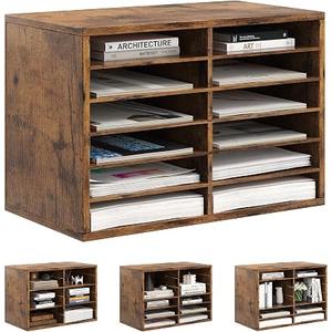 Alpeir Classroom Mailbox 12 Slots with Removable Shelves, Antique