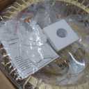 Wood Caged Ceiling Fans with Lights and Remote, Farmhouse Flush Mount Ceiling Fan with Light, Rustic Ceiling Fans Low Profile Bladeless Wooden Fandelier for Bedroom, Dining Room, Kitchen (‌Natural)