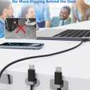 2 x Magtame StayCable USB A to Lightning Cable with Magnetic Keeper 3.3FT, Fast Charging and Data Sync, Braided Anti-Tangle Cord for Phone 12,13,14, Desk Accessories Original Design