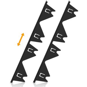 Stainless Steel Stove Gap Covers, 2 Pcs Stove Gap Filler Retractable Kitchen Gadgets for Gas Stoves, Stove Gap Guards Range Trim Kit, Easy Retractable Length13.8" to27.5", Width 0.79", Black