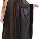 Women's Black Embroidered Chiffon Dupatta,Chunni,Dupatta, Stole.