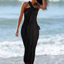 2 Pieces Women Beach Batik Long Sarong Swimsuit Cover up Wrap Pareo with Tassel for Women Girls