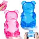 2Pcs Gummy Bear Squishy, Stress Bear Taba Squishy Toys, Color Maltose Filled Squishy Stress Balls Relief Squeeze Toys, Sensory Fidget Toys for Kids Adults, Valentines Day Birthday Gifts Party Favors