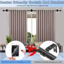 6PCS No Drill Curtain Rod Brackets,Self Adhesive Curtain Rod Holder No Drilling,Renter Friendly Drapery Rod Hook,Nail Free Adjustable Non Screw Draper Pole for Apartment Window Wall Door Ceiling Mount
