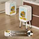 MRBIN Stainless Steel Motion Sensor Trash Can Bathroom with Butterfly Lid and Leg, Wheeled 5.5 Gal Tall Automatic Smart Waste Basket, Touchless Electric Dustbin for Bedroom, Toilet, Sunflower Pattern