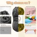 2 x Soft Chenille Yarn Velvet Yarn Blanket Yarn for Knitting Fancy Yarn for Crochet Weaving DIY Bulky Weaving Crafts Making Blankets, Clothes, 3.5 Oz/Skein (1 skeins, Grass)