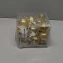 XmasExp 32ct Christmas Ball Ornaments Set -Gold Clear Plastic Shatterproof Xmas Tree Ball Decorations Hanging Baubles for Holiday Decor (Various Size)