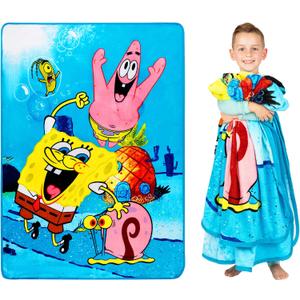 Franco Kids Bedding Super Soft Plush Micro Raschel Blanket, 62 in x 90 in, Spongebob Squarepants, Multicolour