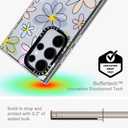 MOSNOVO Case for Samsung Galaxy S24 Ultra, [Buffertech 6.6ft Military-Grade Drop Protection] [Anti Peel Off Tech] Clear TPU Bumper Phone Case Cover Design - Linear Blooms