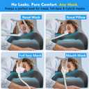 IKSTAR CPAP Pillow for Side Sleepers with Larger Cutouts Adjustable Height Memory Foam Fits Most Nasal/Full-Face/Pillow Masks Helps Reduce Mask Pressure & Air Leaks Cooling Washable Cover, Large-25.2"L*14.9"W*H