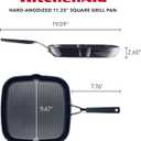 KitchenAid 84808 Hard Anodized Nonstick Square Grill Pan/Griddle with Pour Spouts, 11.25 Inch - Onyx Black