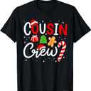 Christmas Cousin Crew Candy Cane Family Matching Holiday T-Shirt M