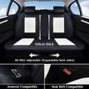 Coverado Leather Seat Covers, Car Seat Covers Full Set, Waterproof Nappa Leather Car Seat Cover, Car Seat Protectors 5 Seats, Black & White Automotive Seat Covers Fit for Most Cars Trucks