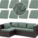 SUKAIKEQA Outdoor Cushion Covers Set, 8PCS Patio Furniture Couch Seat Slipcovers, Replacement for Sofa Sectional Chair(Cover，Only)