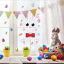 7 x 40 PCS Happy Easter Door Stickers Decor - Bunny, Easter, Flowers - Pink, Cartoon Style - Waterproof - Indoor Use - Door, Window, Refrigerator Decor