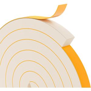 1"1" EVA Foam Strip with Adhesive Weather Stripping Tape Larger Foam Weather Stripping Strip for Large Gap Insulation (1"1", 6.5FT, White)