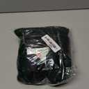 Satin V Neck Puffy Sleeves Silk Midi Dresses Empire Waist Elegant Tie Back Formal Cocktail Dress for Women Wedding Guest (Large, Black)