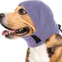 IDOMIK Dog Calming Hoodie No Shake Ear Wraps for Dogs, Quiet Head Covers for Noise Reduction & Anxiety Relief, Dog Ear Covers Muffs Head Wraps for Bath Hematoma Grooming Firework Force Drying (Medium(Head Circle:13.8"-18.9"), Purple)
