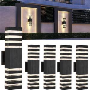 4Pack 18inch LED Square Up & Down Wall Lights,24W Outdoor Wall Light 4000K Day White Aluminum Body Waterproof IP65 LED Exterior Light Fixtures Wall Mount for House Patio Garage Garden