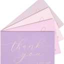 Crisky 50 pcs Lavender Shade Thank You Cards With Envelopes & Stickers Simple Chic Elegant Greeting Cards Perfect for Wedding/Business/Birthday/Graduation 4 x 6 inches