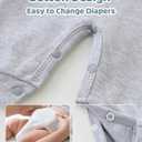 Cute Newborn Unisex Baby 100% Cotton Long Sleeve Onesie Coming Home Outfits,Soft Romper with Mittens & Hat (Gray)