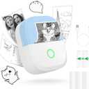 mafiti Mini Sticker Printer Portable Thermal Inkless Wireless Bluetooth Phone Printer with AI Drawing,for Study Notes Pictures Photos Scrapbook Journal Sticky Label