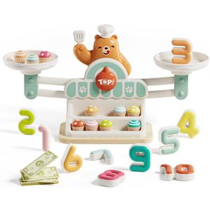 TOP BRIGHT Balance Math Game for Kids, Preschool Math Games for Kids Ages 3-5, STEM Montessori Toys for 2 3 4 Year Old Girls Boys Gifts