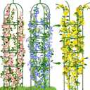 Garden Obelisk Trellis for Climbing Plants, 6FT Garden Obelisk Rustproof PE Coated Metal Potted Plant Climbing Support, Thickened Tube Plant Tower Trellis for Clematis Vine Support Indoor (2 Pack)
