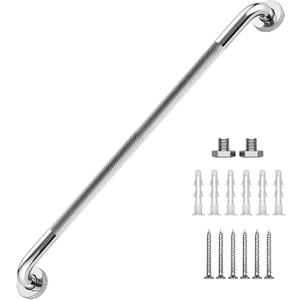 36 Inch Grab Bars 1.25" Dia, Chrome 304 Stainless Steel Bathroom Grab Bar, Anti Slip Knurled Safety Bar, Wall Mount Handicap Grab Bars, Support Handrail for Seniors Elderly Injury