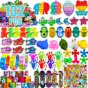 132 Pcs Party Favors for Kids, Treasure Box Toys for Classroom, Prize Box Toys for Kids, Goodie Bags Stuffers, Pinata Filler, Treasure Chest Pop Fidget Birthday Gifts