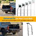 Tailgate Ladder for Pickup Truck, Universal 34"-42" Height Adjustable Tailgate Step with Non-Slip Wide Pedal, Heavy Duty Durable Truck Ladder for Ford Dodge Ram Hilux Chevy GMC, Capacity 350 lbs