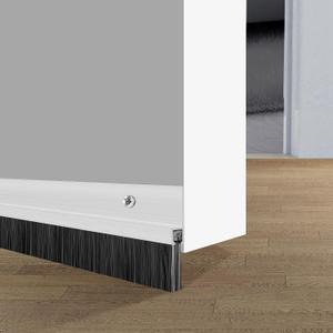 Door Draft Stoppers for Bottom of Door, 32 Length Weather Stripping Door Seal, Strong Adhesive Door Sweep for Exterior and Interior Doors1, Aluminum