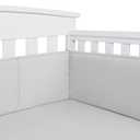 TILLYOU Baby Safe Crib Bumper Pads for Standard Cribs Machine Washable Padded Crib Liner Thick Padding for Nursery Bed 100% Silky Soft Microfiber Polyester Protector de Cuna, 4 Piece/Gray