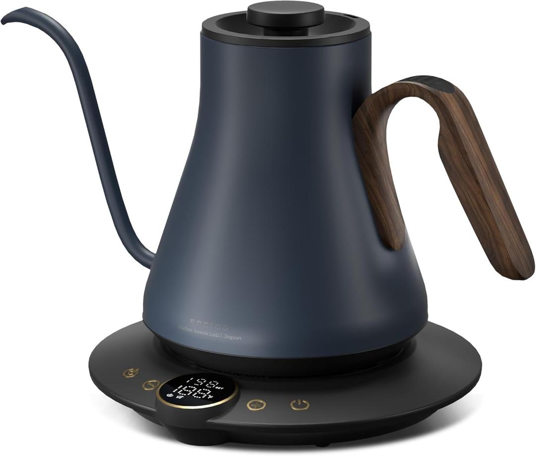 Electric Kettles, INTASTING Gooseneck Electric Kettle, 1 Temperature Control, Stainless Steel Inner, Quick Heating, for Pour Over Coffee, Brew Tea, Boil Hot Water, 0.9L (Navy Blue)