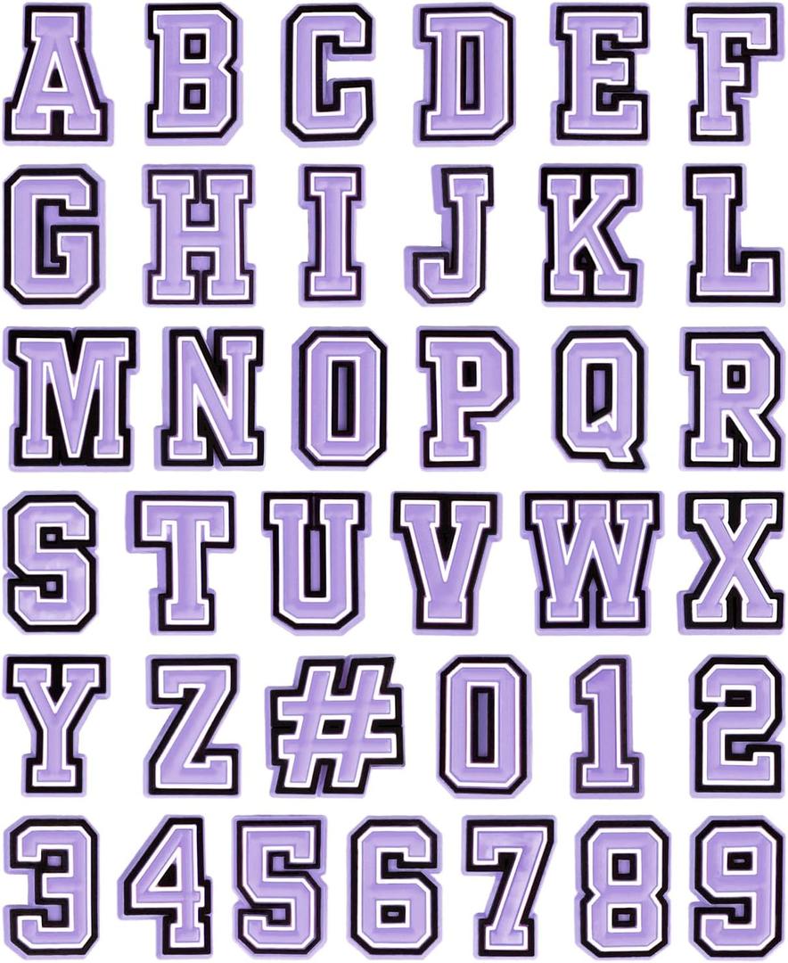 37 Pack Letter Charms for Clog Sandals Shoe Decoration 0-9# Number, Alphabet ABC-Z Letter, DIY Shoes Pins for Boy Girl Teens Men Women and Adults (Lavender)