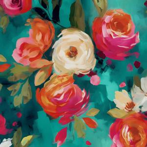 BOKEBEVE Floral Wallpaper Peel and Stick Boho Teal Blue 17.5 x 78.5In | Removable Self Adhesive Renter Friendly Vibrant Watercolor Wall Paper for Bedroom Bathroom Living Room Accent Wall