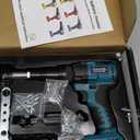 Upgraded Cordless Rivet Gun Compatible with Makita 18V Battery,Electric Rivet Gun Tool with 3 Size (1/8", 5/32", 3/16") Aluminum Rivets,Brushless Motor Rivet Gun Kit with Led Light(No Battery)-Blue