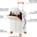Carry on suitcase Zipperless Luggage,Polycarbonate Aluminum Hard Shell, Expandable Carry-On Suitcase with Spinner Wheels,26 Inch Cabin(Orange, 26 inch)