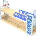 Z MAYABBO Wooden Train Set Accessories Wood Railway Bridge for Railroad Tracks, 2-Level Overpass Compatible for All Railway Tracks System
