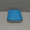 LunchBots Large Cinco Stainless Steel Lunch Container - Five Section Design Holds a Variety of Foods - Metal Bento Box for Kids or Adults - Dishwasher Safe - Stainless Lid - Aqua Dots
