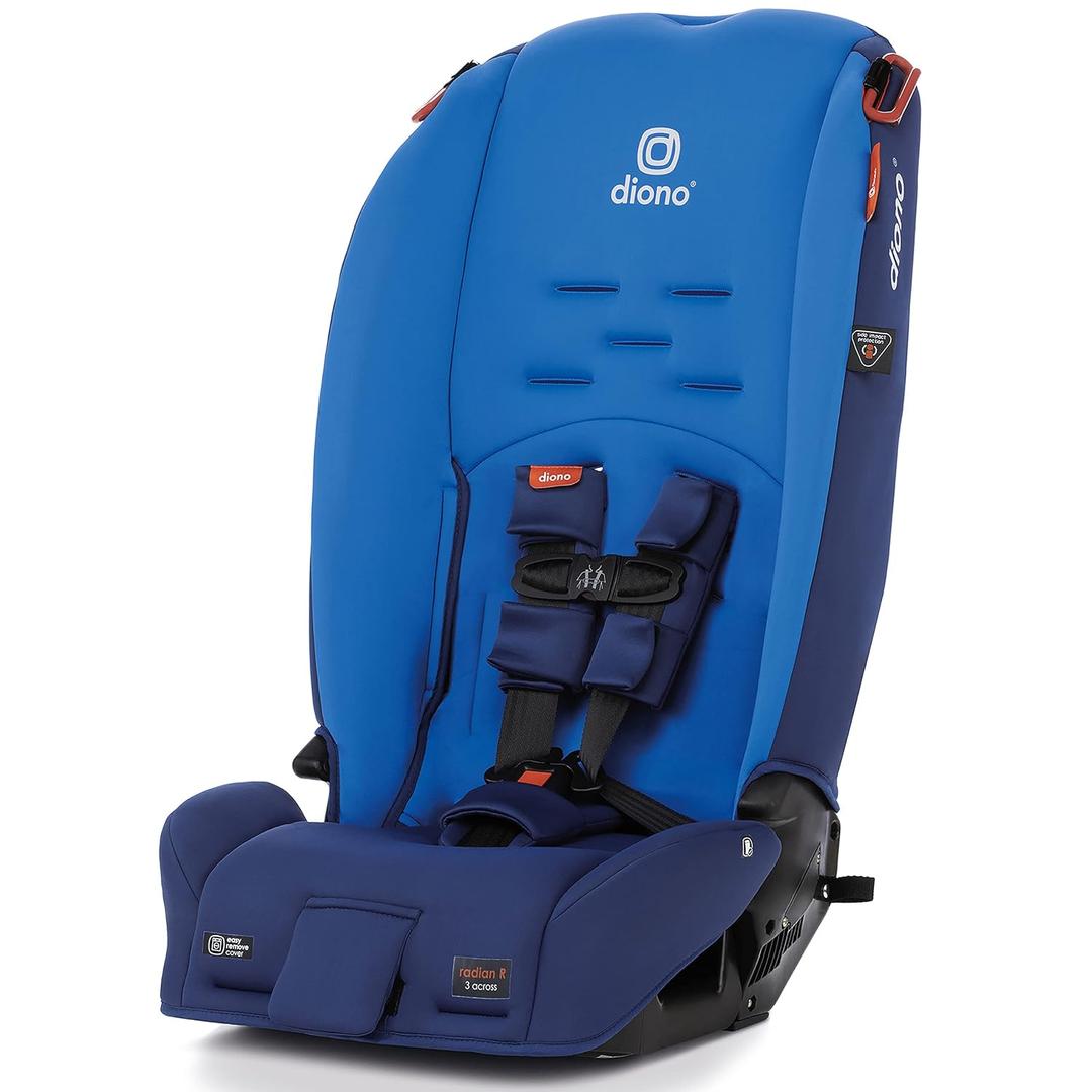 Diono Radian 3R, 3-in-1 Convertible Car Seat, Rear Facing & Forward Facing, 10 Years 1 Car Seat, Slim Fit 3 Across, Gray Slate, Mfd 11/19/24