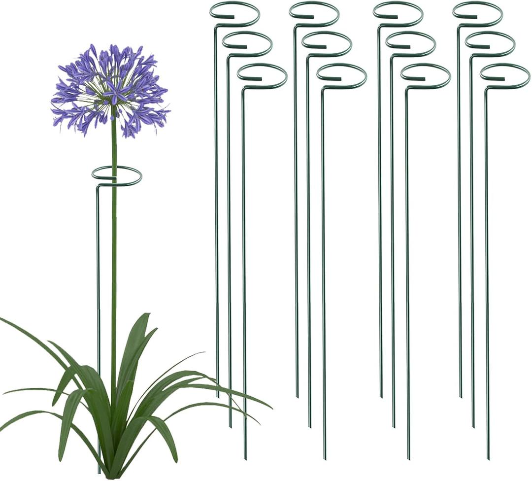 Thealyn 36 Inch 12 Packs Plant Support Stakes, Garden Single-stemmed Plant Support Hoops, Plant Prop, for Flowers, Orchid, Tomatoes, Peony Lily Rose (36 inch)