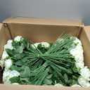VZZNN 180 Pcs Artificial White Roses Bulk, Realistic Silk Fake Rose Flowers with Long Stems for Wedding Centerpieces, Bridal Bouquets, Party, and Home Decoration (White)