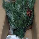 OasisCraft Outdoor Christmas Tree Frosted Urn Filler, Pre-lit Artificial Xmas Tree with LED Lights, 18 Inch Small Christmas Tree with Cones & Red Berries (1ft 6in, Green & Warm Light)