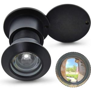 Earl Diamond - Solid Brass Door Viewer Peephole, 220-Degree Security Peephole with Heavy Duty Rotating Privacy Cover for 1-21/32" to 2-1/8" Doors for Home Office Hotel - Modern Black Finish