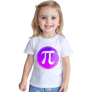 Pi Day Shirt Toddler Boys Girls Happy 3.14 Pie Day T-Shirts for Kids Funny Tops Graphic Math Tee Short Sleeve 2T-8Y (White)