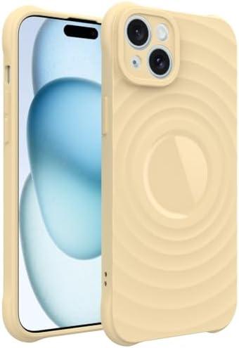 GUNPRIO Case for iPhone 14, Thin Slim Stylish Ripple Pattern Design, iPhone 14 Protective Cover 6.1 inch, Yellow