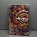 BingruiArt Framed Tree Ring Canvas Wall Art Abstract Wood Wall Decor Boho Modern Colorful Nature Painting Wood Stump Prints Pictures for Living Room Bedroom Bathroom Office 12"x16" Natural Framed(10)