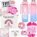 Awfrky Gifts for 9 Year Old Girls, 9 Year Old Girl Gifts, Cool 9th Birthday Gift Ideas for Daughter, Sister, Niece, Granddaughter, Top 9th Birthday Decorations Gift for Teen Girls Basket Set of 6